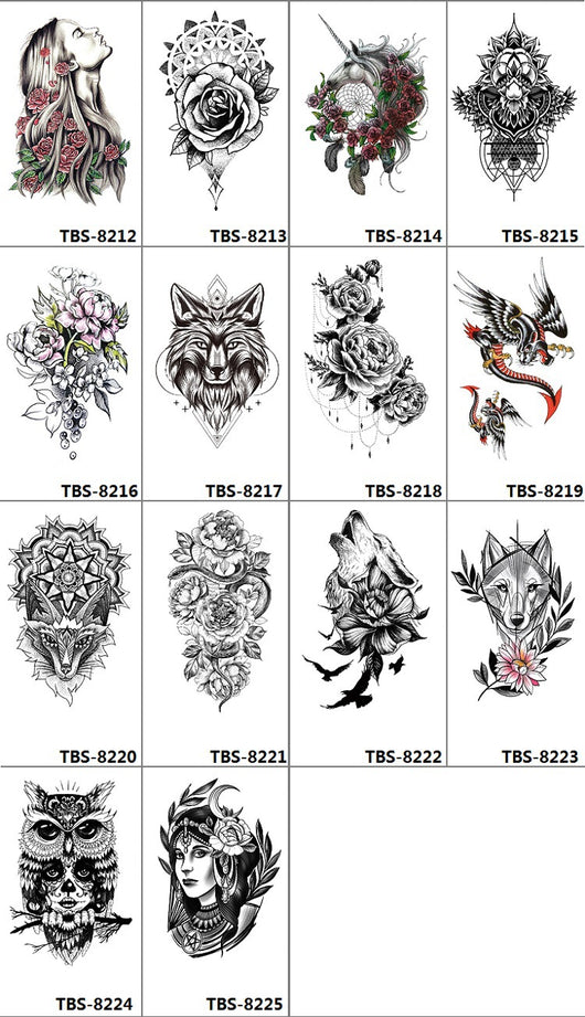 Tatuajes Temporales Rosa Negra Impermeables y Duraderos - Diseño Totem Personalizable - Image 15