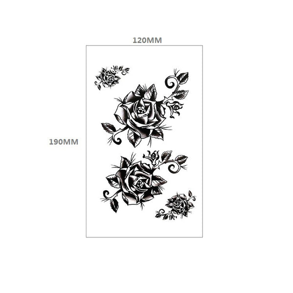 Tatuajes Temporales Rosa Negra Impermeables y Duraderos - Diseño Totem Personalizable