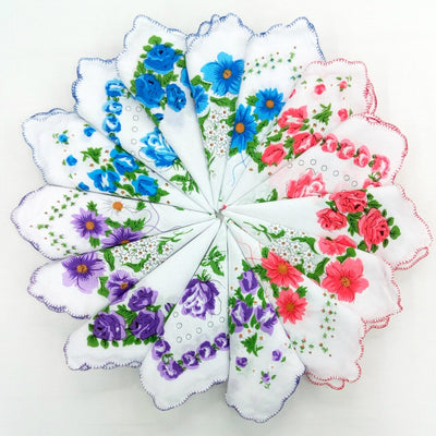 Pañuelo de Algodón para Mujer con Diseño de Borde Dentado - Image 8