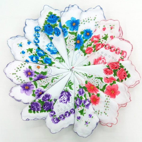 Pañuelo de Algodón para Mujer con Diseño de Borde Dentado