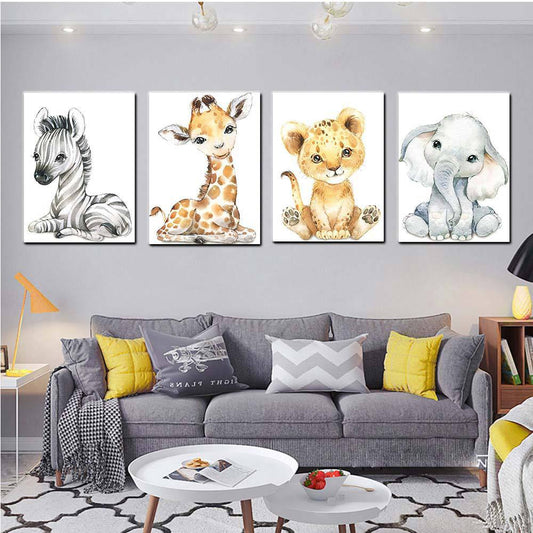 Pintura en Spray Gu - Óleo Artístico con Animales Lindos en Formato Couplet Individual