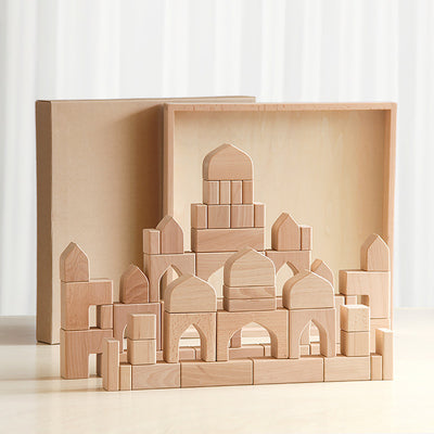 Bloques de Construcción de Madera de Haya - Castillo y Ciudad Romana para Niños - Image 2