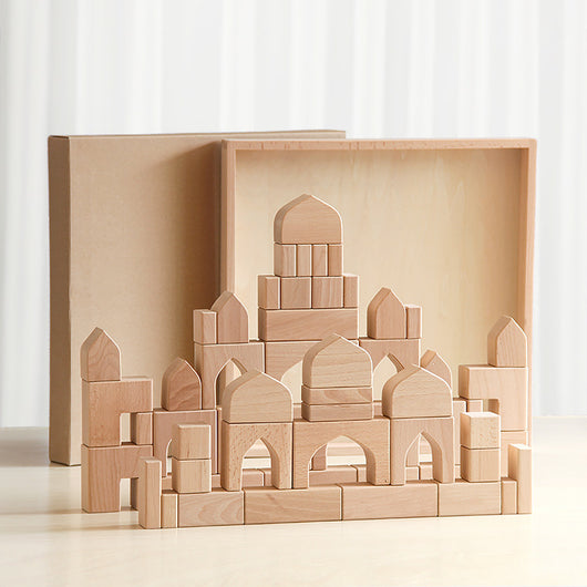 Bloques de Construcción de Madera de Haya - Castillo y Ciudad Romana para Niños - Image 2