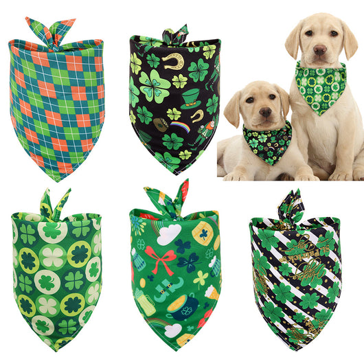 Pañuelo Triangular para Mascotas Trébol de Cuatro Hojas - Accesorios St. Patrick's Day - Image 9