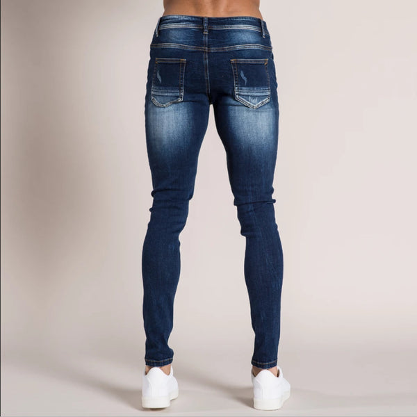 Pantalones Vaqueros Rotos para Hombre con Corte Ajustado