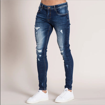Pantalones Vaqueros Rotos para Hombre con Corte Ajustado - Image 4