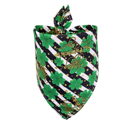 Pañuelo Triangular para Mascotas Trébol de Cuatro Hojas - Accesorios St. Patrick's Day - Image 2