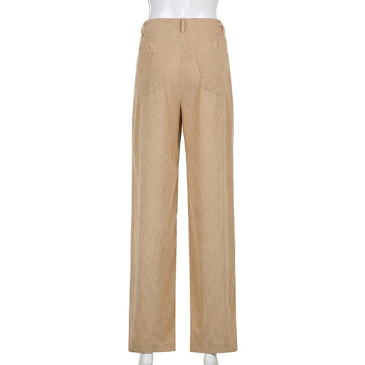 Pantalones Casuales de Pana Acampanados para Mujer - Estilo Europeo Otoñal - Image 15
