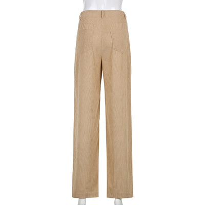 Pantalones Casuales de Pana Acampanados para Mujer - Estilo Europeo Otoñal - Image 8