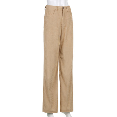 Pantalones Casuales de Pana Acampanados para Mujer - Estilo Europeo Otoñal - Image 4