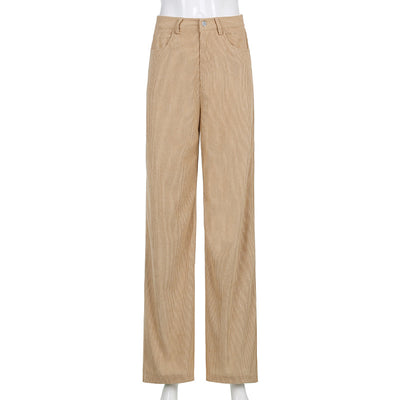 Pantalones Casuales de Pana Acampanados para Mujer - Estilo Europeo Otoñal - Image 7