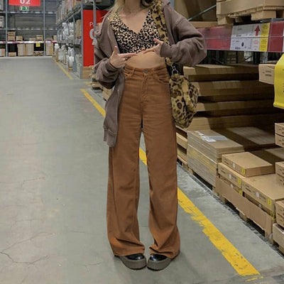 Pantalones Casuales de Pana Acampanados para Mujer - Estilo Europeo Otoñal - Image 3