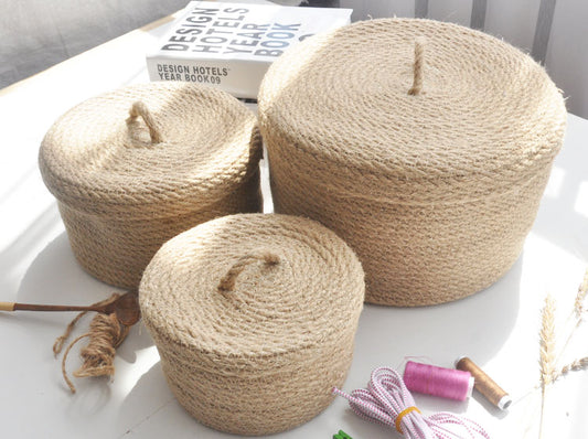 Cesta de Almacenamiento Estilo Japonés en Lino Natural