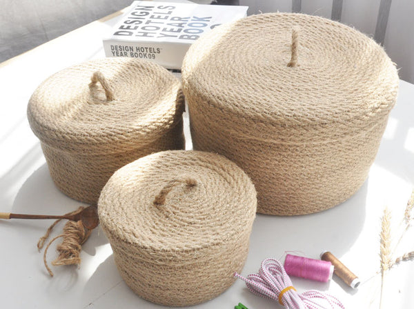 Cesta de Almacenamiento Estilo Japonés en Lino Natural