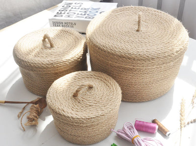 Cesta de Almacenamiento Estilo Japonés en Lino Natural