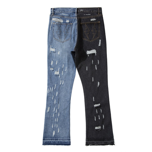 Jeans Acampanados Rotos Lavados con Costuras de Diseñador - Image 8