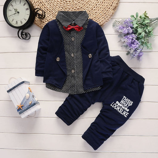 Conjunto de Traje Casual Infantil para Niños - Diseño Moderno Estampado