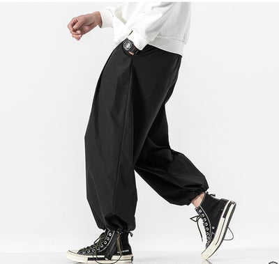 Pantalones Anchos Japoneses con Cordón - Estilo Casual Holgado y Moderno - Image 8