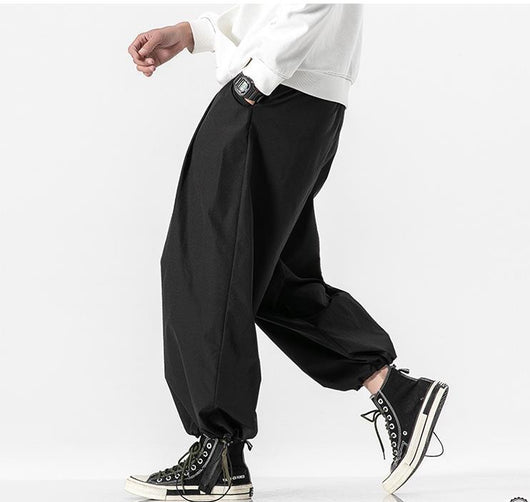 Pantalones Anchos Japoneses con Cordón - Estilo Casual Holgado y Moderno - Image 8