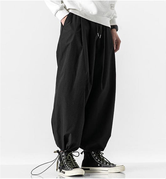 Pantalones Anchos Japoneses con Cordón - Estilo Casual Holgado y Moderno - Image 6