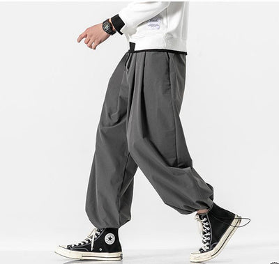 Pantalones Anchos Japoneses con Cordón - Estilo Casual Holgado y Moderno - Image 5