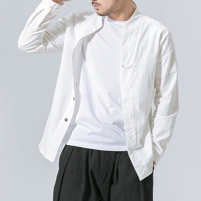 Camisa de Cuello Mao Liso con Botones de Disco - Image 9