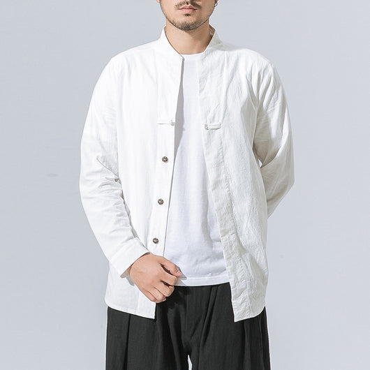 Camisa de Cuello Mao Liso con Botones de Disco - Image 2