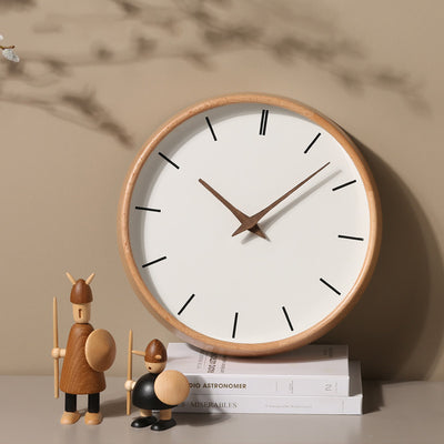 Reloj de Pared Silencioso Madera Maciza Lujo Minimalista - Image 4