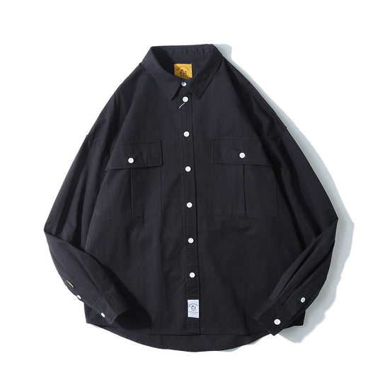 Chaqueta Camisa Suelta de Manga Larga para Hombre - Estilo Urbano Moderno - Image 9