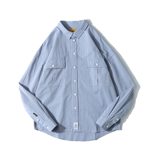 Chaqueta Camisa Suelta de Manga Larga para Hombre - Estilo Urbano Moderno - Image 8
