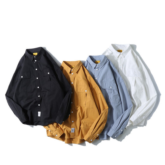 Chaqueta Camisa Suelta de Manga Larga para Hombre - Estilo Urbano Moderno