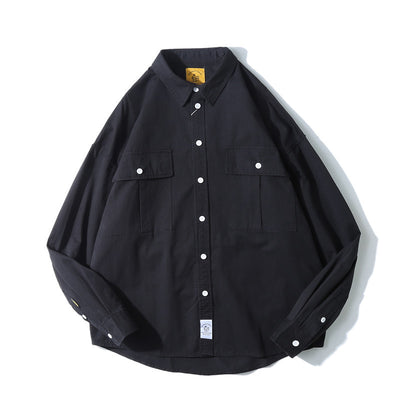 Chaqueta Camisa Suelta de Manga Larga para Hombre - Estilo Urbano Moderno - Image 3