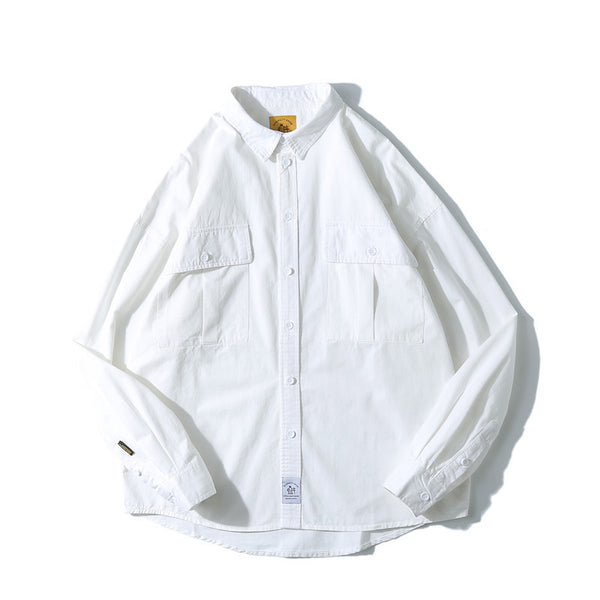 Chaqueta Camisa Suelta de Manga Larga para Hombre - Estilo Urbano Moderno