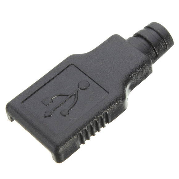 Conector USB Tipo A Macho 4 Pines con Cubierta Protectora Negra