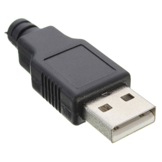 Conector USB Tipo A Macho 4 Pines con Cubierta Protectora Negra