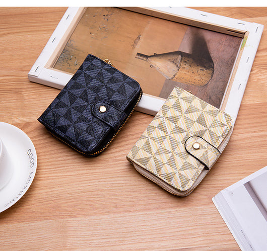 Billetera Compacta Coreana Multicompartimento con Relieve - Image 11