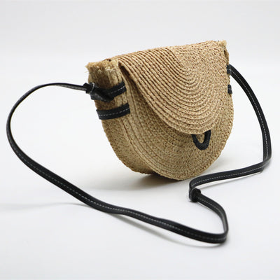 Bolsa Tejida de Rafia con Correa Bandolera - Estilo Saddle Bag - Image 6