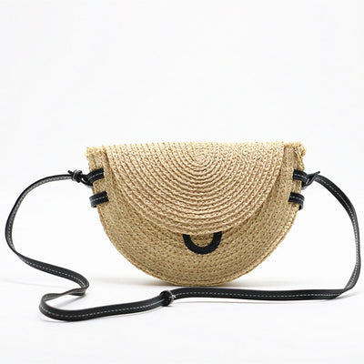 Bolsa Tejida de Rafia con Correa Bandolera - Estilo Saddle Bag - Image 2
