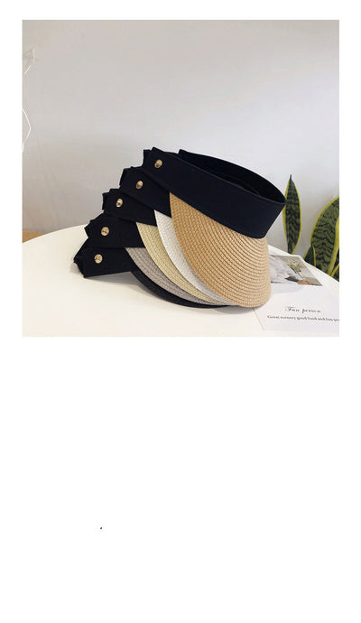 Sombrero de Paja Tejida con Ala Ancha - Gorro Protector Solar para Exteriores - Image 8