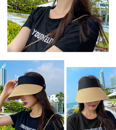 Sombrero de Paja Tejida con Ala Ancha - Gorro Protector Solar para Exteriores - Image 15