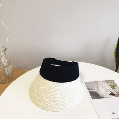 Sombrero de Paja Tejida con Ala Ancha - Gorro Protector Solar para Exteriores - Image 5