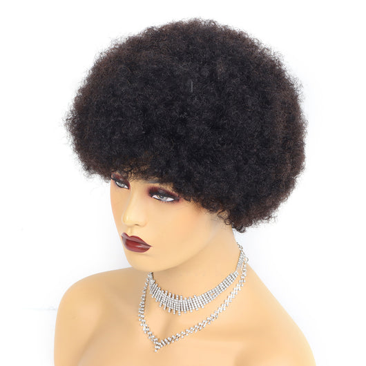 Pelucas Cortas de Cabello Humano Rizado Afro - Image 10