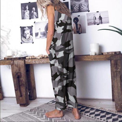 Jumpsuit Holgado Estampado Camuflaje sin Mangas para Verano - Image 13