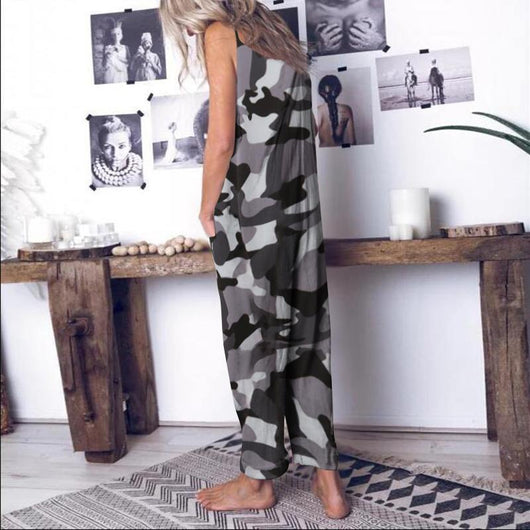 Jumpsuit Holgado Estampado Camuflaje sin Mangas para Verano - Image 13