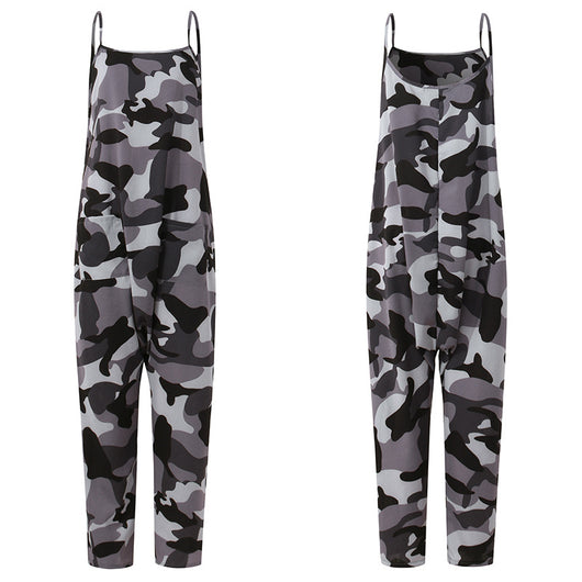 Jumpsuit Holgado Estampado Camuflaje sin Mangas para Verano - Image 15