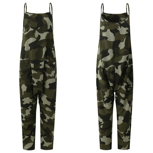 Jumpsuit Holgado Estampado Camuflaje sin Mangas para Verano - Image 3