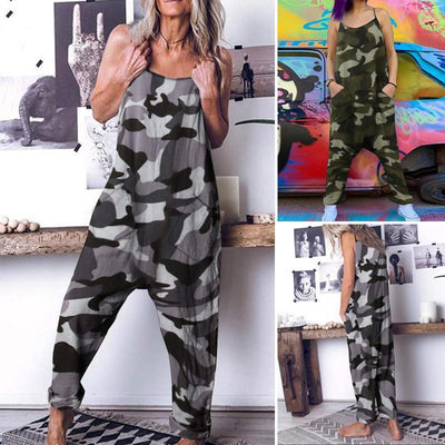 Jumpsuit Holgado Estampado Camuflaje sin Mangas para Verano - Image 7