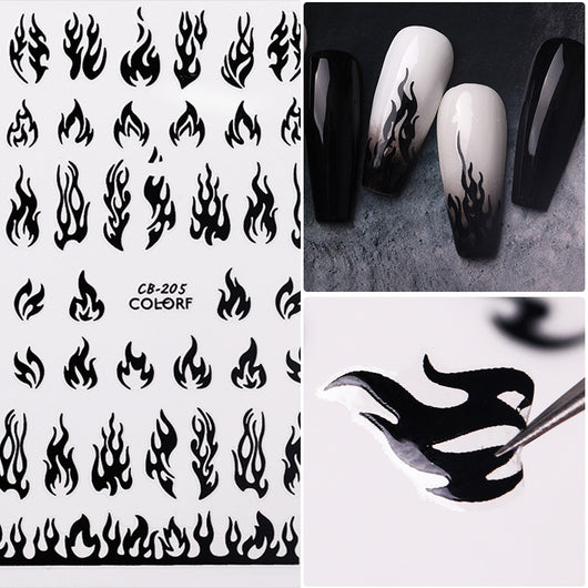 Uñas Postizas 3D con Diseño Fuego Dorado y Plateado - Adhesivo de Larga Duración - Image 6
