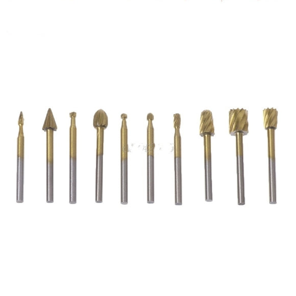 Kit de 10 Fresas Rotativas para Grabado y Tallado en Madera