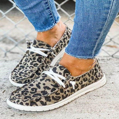 Zapatos Casuales Mujer Cordones Estampado Leopardo Antideslizantes Talla Grande 43 - Image 16